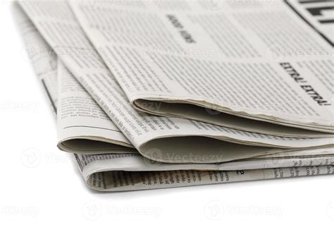 Business Newspaper Isolated On White Background Daily Newspaper Mock