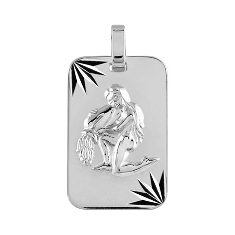 Pendentif Vierge Gravure S Argent Rhodi Zodiaque Luxe