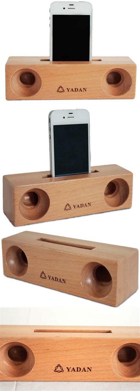 Wooden Sound Amplifier Stand Speaker Phone Holder Dock Diy Phone