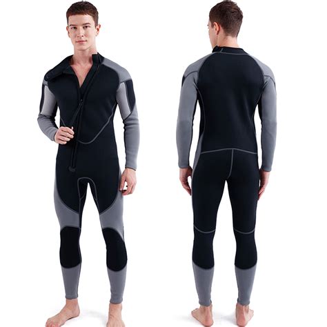 Mm Neoprene Wetsuit For Men Front Zip Full Body Diving Suit For