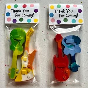 Guitar Party Favor Bags For Birthday Partys Guitar Crayons Musical