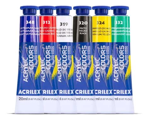 Kit Tinta Acr Lica Acrylic Colors Bisnaga Ml Acrilex