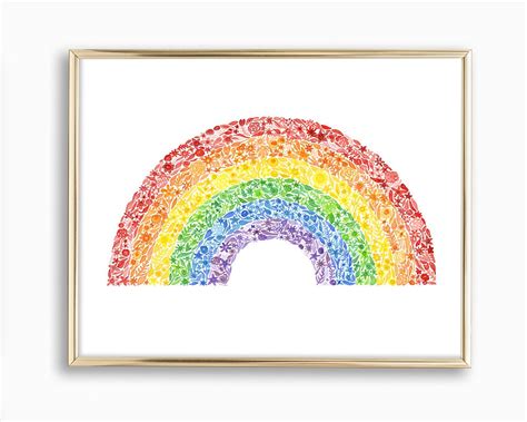 Rainbow Watercolor Art Print Rainbow Painting Rainbow | Etsy