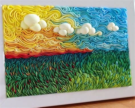 Artist Sculpts Polymer Clay Into Colorful Swirling Landscapes In 2021