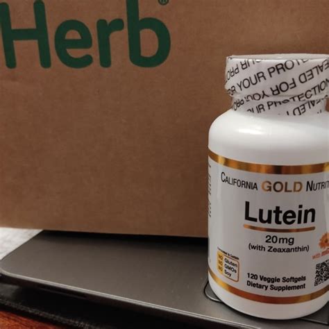 DeliHerb : California Gold Nutrition, лютеин с зеаксантином, 20 мг, 120 ...