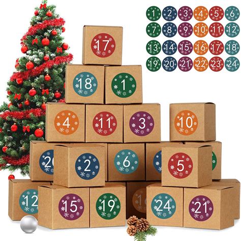 Buy SSYING Advent Box 24 Christmas Kraft Paper Boxes 24 Advent