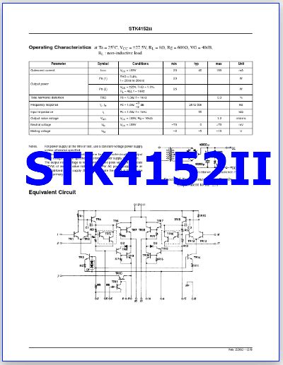 STK4152II PDF Datasheet AF Power Amplifier