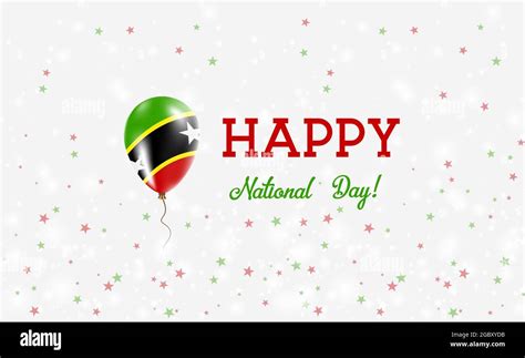 St Kitts And Nevis National Day Patriotic Poster Flying Rubber