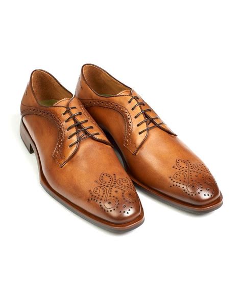 Oliver Sweeney Mens Bonorva Tan Leather Derby Brogue Shoes