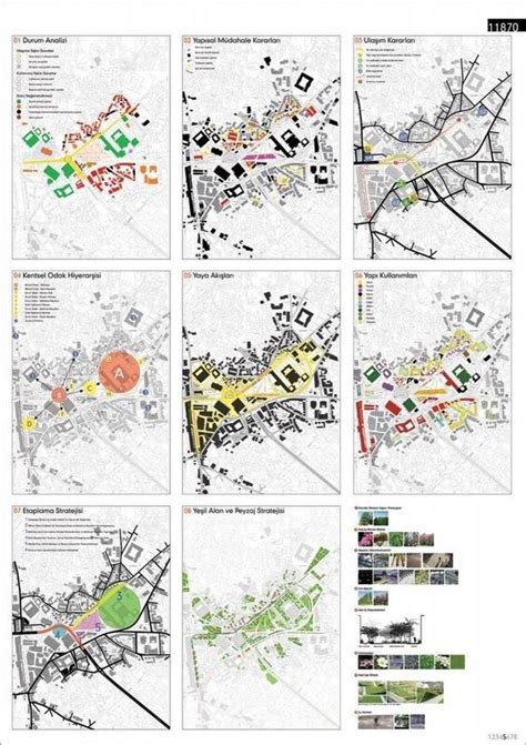 Four Maps Showing Different Areas In The City Including Buildings And