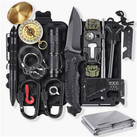 ITOPFOX 14 in. 1 Outdoor Emergency Survival Kit for Camping, Hunting ...