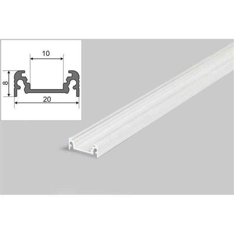 2 Meter LED Aluprofil Aufputz Flach weiß lackiert ohne Abdeckung Serie