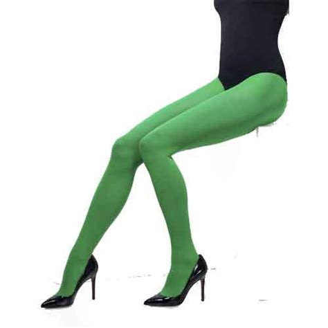 Green Opaque Sparkle Tights