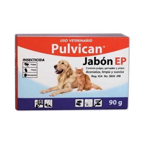 Jabon Pulvican Insecticida Perros Y Gatos 90 Grs