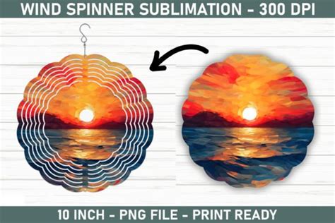 Retro Sunset Wind Spinner Graphic By Art Fanatic Creative Fabrica