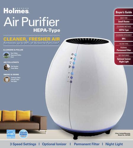 Holmes® Permanent Filter Egg Air Purifier With Nightlight At Menards®