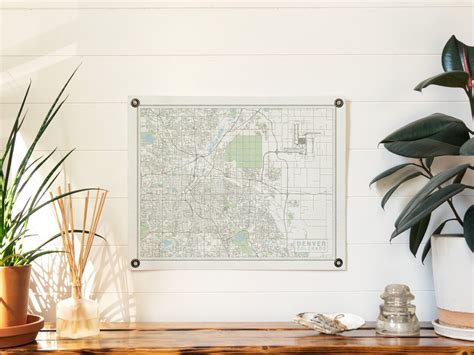 Denver Colorado Map Felt Poster Banner Vintage Inspired Design Gift ...