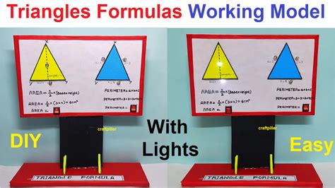 How To Make Triangle Formulas Working Model Using Led Lights Science Projects Maths Tlm