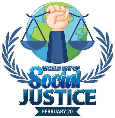 Bandeira do dia mundial da justiça social Vetor Grátis