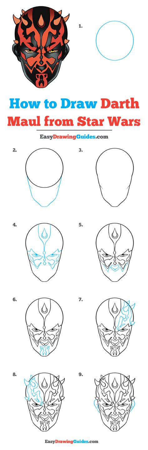 How To Draw Darth Maul From Star Wars Really Easy Drawing Tutorial