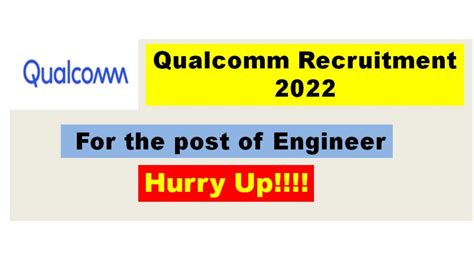 Qualcomm Recruitment 2022 Engineer Youtube