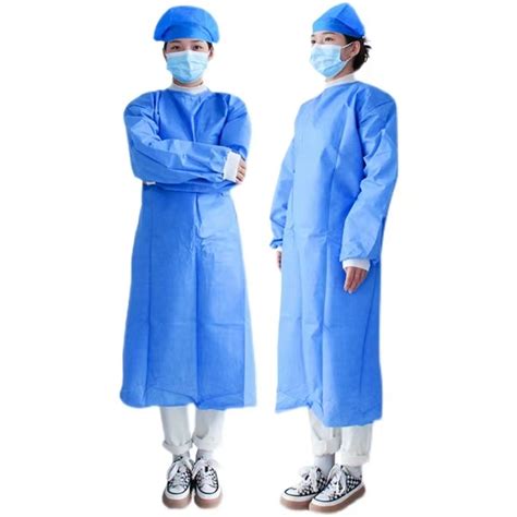 Hot Sales Customized Disposable Sms Nonwoven Blue Isolation Gown