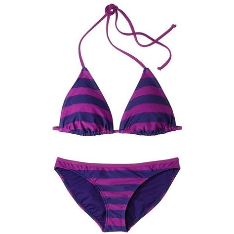 Converse One Star Women S Piece Striped Bikini Swimsuit Purple