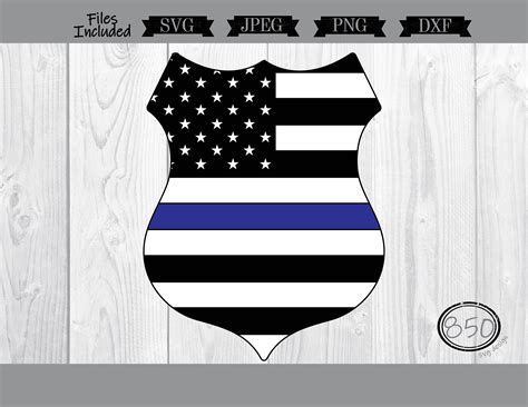 Thin Blue Line Badge Svg Police Badge American Flag Badge Back The Blue