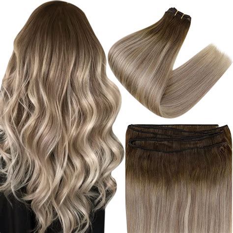 20 Mo Finance Easyouth Blonde Sew In Hair Extensions Real Human Hair