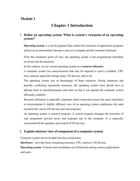 Module Q A Aiml This Is The Question Bank Of Operating System