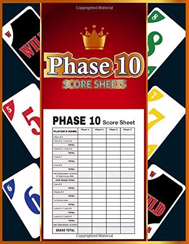 Phase Ten Score Sheets Standard Professional Large Phase Ten Game