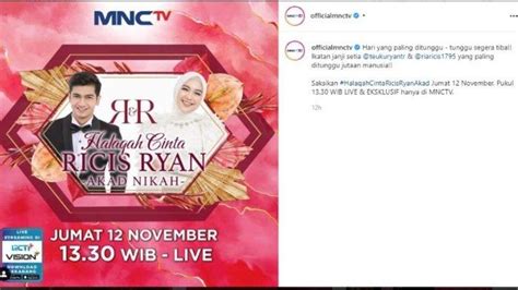 Link Live Streaming Akad Nikah Ria Ricis Dan Teuku Ryan Tayang Di