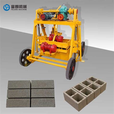 Small Manual Concrete Cement Hollow Block Brick Making Machine Machinery Fulang Machine