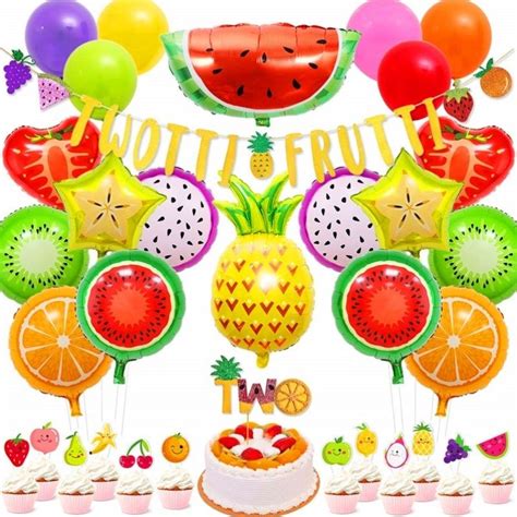 Fruits And Vegetables Happy Birthday Party Decorations Foil Balloons