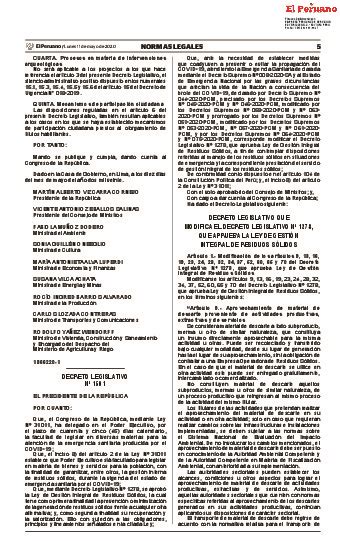 DECRETO LEGISLATIVO QUE MODIFICA EL DECRETO LEGISLATIVO Nº 1278 QUE