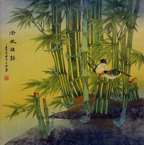 Birds And Bamboo Painting Birds Flowers Wall Scrolls Paintings