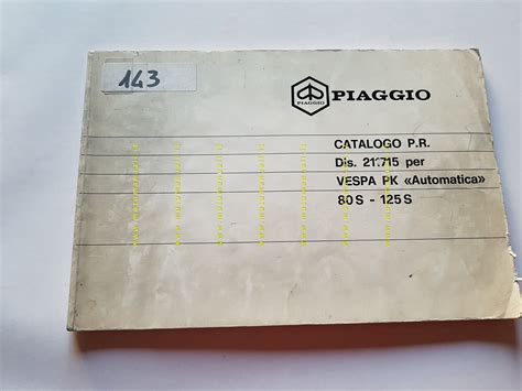 Piaggio Vespa Pk 80 S Va81 125 S Automatica Vam1 Catalogo Ricambi