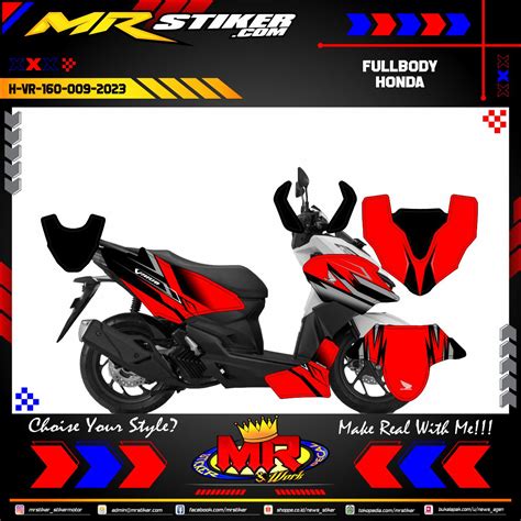 Stiker Motor Decal Honda Supra Fit X Hrc Grafis Line Fullbody Stiker