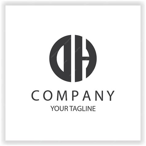 Premium Vector | Dh oh logo monogram simple and modern circle black ...