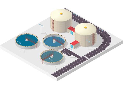 Water Treatment Isometric Building Infographic Aquaenviro