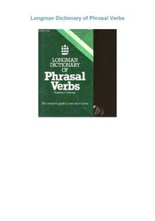 Pdf Read Online Longman Dictionary Of Phrasal Verbs By Kaleymoreno