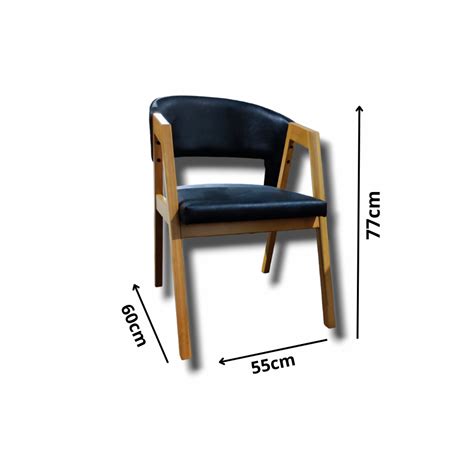 Cadeira Poltrona de Jantar Estofada em Madeira Maciça