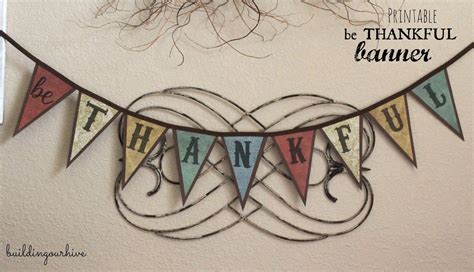 Printable Be Thankful Banner