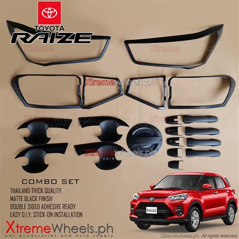 Toyota Raize E G Turbo 2022 To 2025 Matte Black Combo Set Garnish Cover