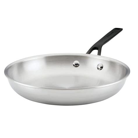 KitchenAid 10 in. 5- Ply Clad Stainless Steel Induction Frying Pan ...