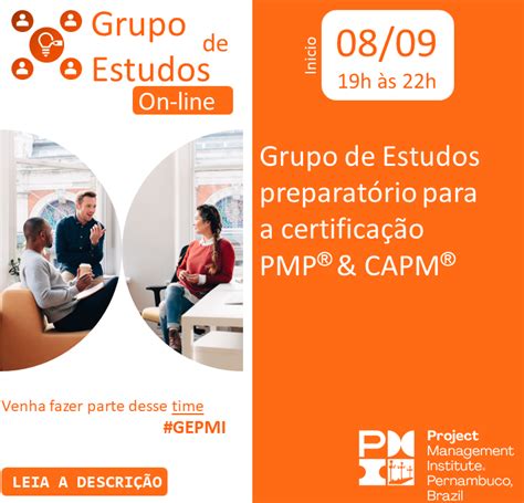 Inscri Es Abertas Grupo De Estudos Pmp E Capm Pmi Pe