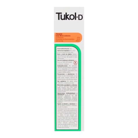 Compra Tukol D Guaifenesina Dextrometorfano 2 0 0 2 G Jarabe 125 Ml En