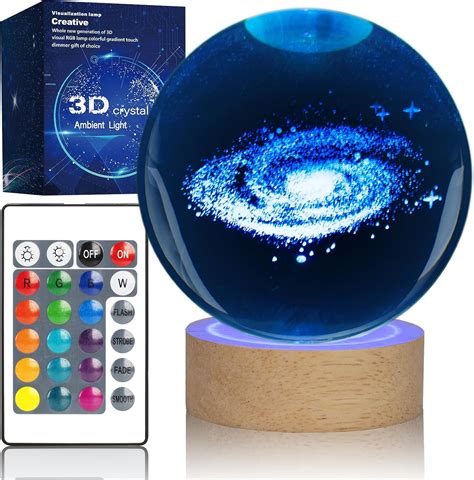 Large D Galaxy Crystal Ball Night Light Planet Crystal Ball Lamp For