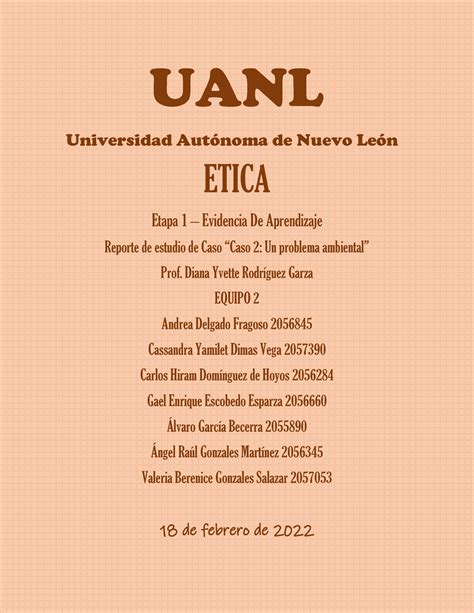 Ev E Etica Etapa Uanl Universidad Aut Noma De Nuevo Le N Etica