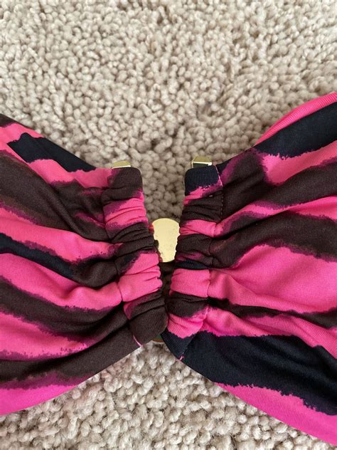 Victoria S Secret Swim Tiger Stripped Bikini Top Pi Gem